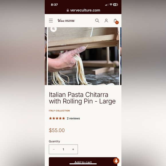 Verve Culture Italian Pasta Chitarra with Rolling Pin - Large - Picture 11 of 11